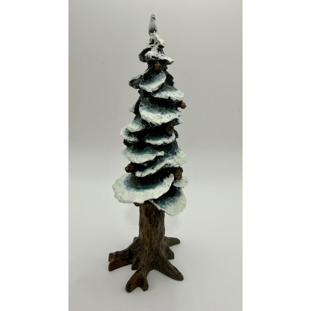 Vintage Department 56 Village POLE PINE TREE 8" Snow Covered Pine Cones Tree